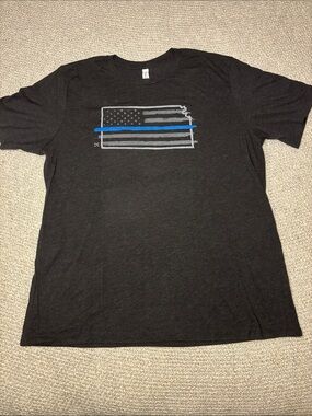 Black Thin Blue Line Flag Graphic Tee